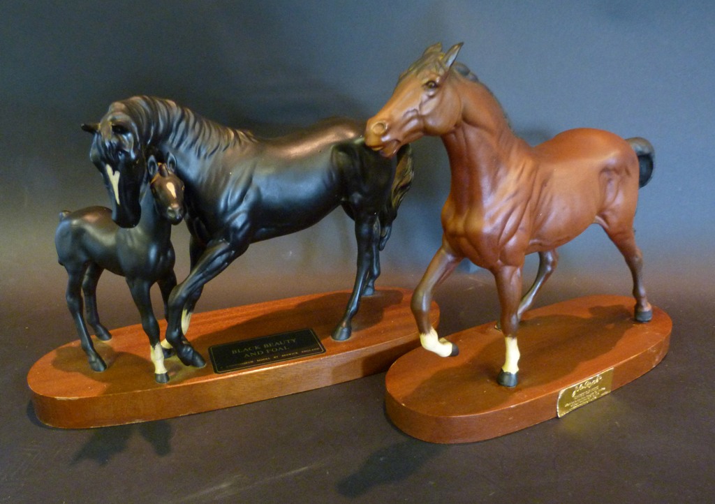 A Beswick Model 'Black Beauty and Foal',