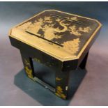A Japanese Lacquered Stand, with gilt de