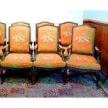 A Set of Six 20th Century Armchairs, eac