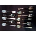 A Set of Six Victorian Silver Fiddle Pat