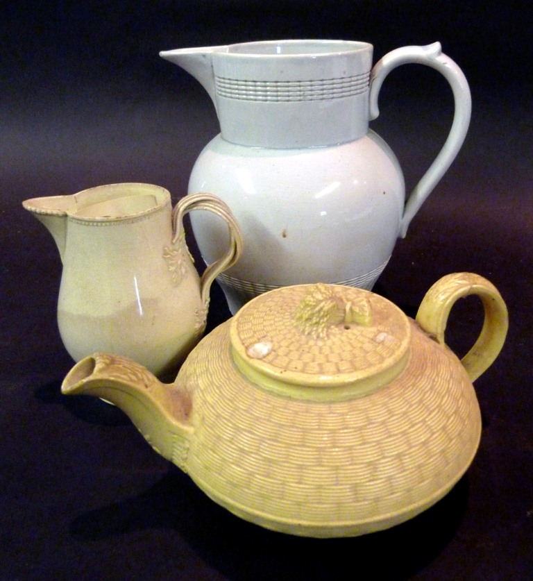 A Leeds Cream Ware Small Jug, together w - Image 2 of 2