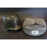 A German Third Reich Style Steel Helmet