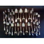 A Collection of Mixed Silver Flatware, t