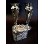 A Pair of London Silver Spill Vases, tog