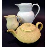 A Leeds Cream Ware Small Jug, together w