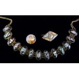 An Enamel Decorated Panelled Necklace, t