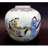 A Chinese Large Ginger Jar, decorated in