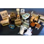 A Collection of Early Dolls House Furnit