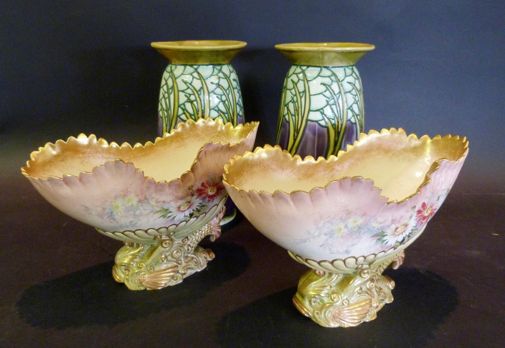 A Pair of Doulton Lambeth Art Union Pott