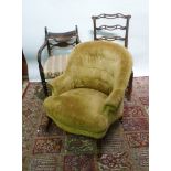 A Victorian Tub Shaped Upholstered Chair