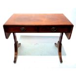 A Mahogany Sofa Table, the drop-flap top