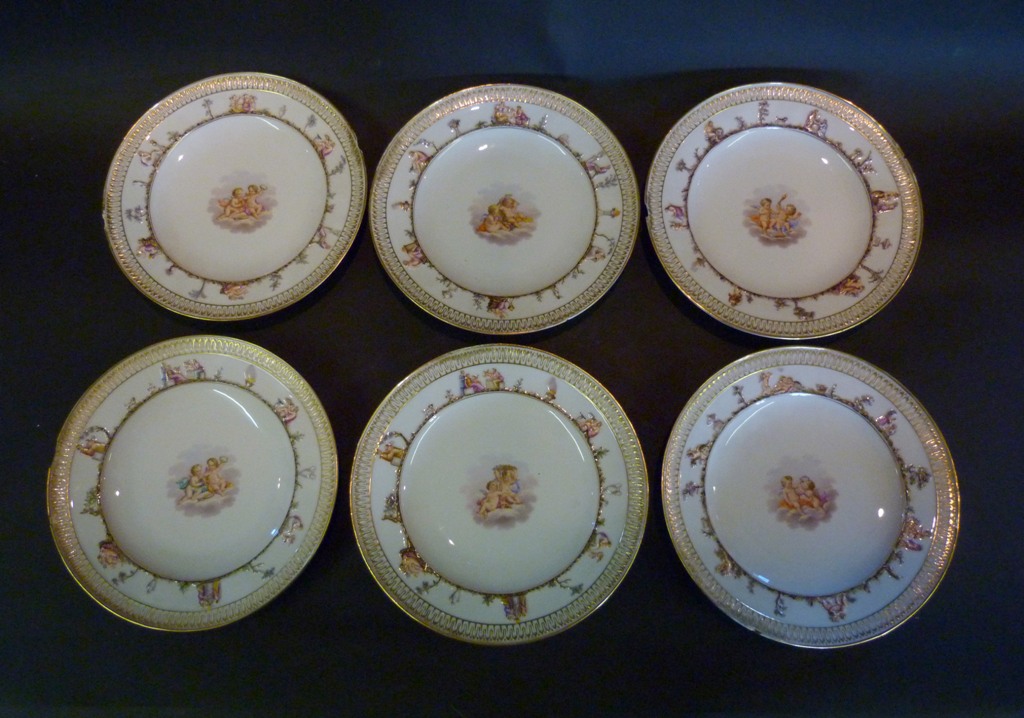 A Set of Six 19th Century Meissen Porcel - Image 2 of 2