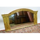 A Gilt Framed Over-Mantel Mirror of Arch