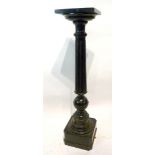 A 19th Century Ebonised Torchere, the sq