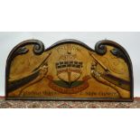 A Naval Interest Painted Shaped Plaque o