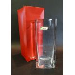 A Baccarat Glass Vase of Square Section,