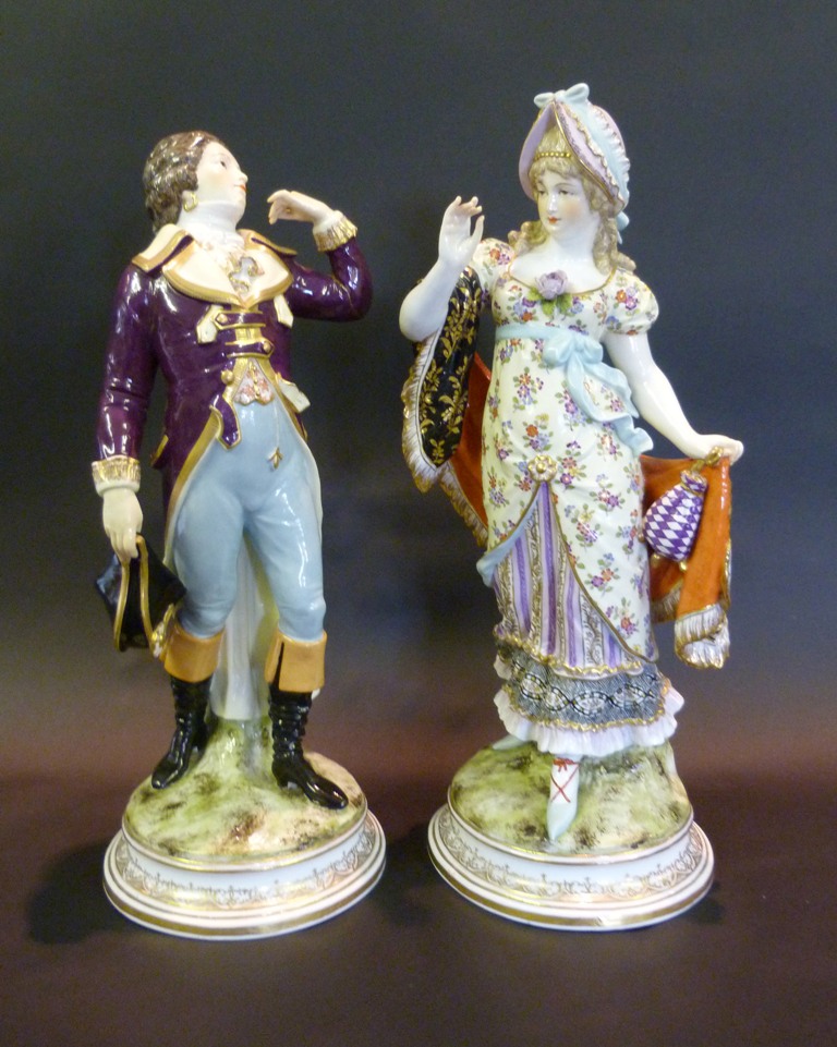 A Pair of KPM Porcelain Models in the fo