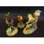A Royal Crown Derby Porcelain Model in the Form of Thrush Chicks,