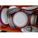 A Royal Worcester Regency Pattern Part Dinner Service, comprising plates, platters, sauce jugs,
