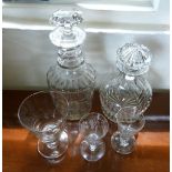 A 19th Century Cut Glass Decanter with Stopper,