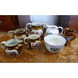 A Set of Four Sunderland Lustre 19th Century Jugs,