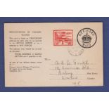 Channel Islands - Jersey 1945 1d scarlet on 'Official' card, SG4 Liberation Card.