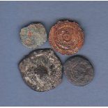 Ancient Axumite Kings - Anonymous  Copper, 4 unidentified copper coins.