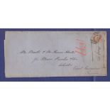 Great Britain (Legal Document) - 1877 Wrapper  London to East Grimstead with 1870 ½d Rose-Red, Plate