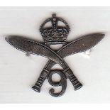 9th Gurkha Rifles cap badge. (White metal) Kc. Scarce