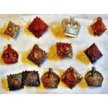 British Army Officers Rank Insignias - Group of (12) includes: Crowns and stars, mostly gilt and