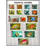 Tanzania - 1967 Tropical Fish Set of 15  5 cents to 20/-, SG142/157a, 10 sets F.U.