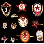 Soviet Union Militaria, Soviet enamel & Gilt badges (12) all different