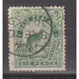 New Zealand - 1898 6d Grass-Green  SG254a, fine used BAFRO... 30 MAY 9  C.D.s, Cat £225.