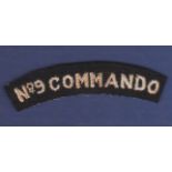 No.9 Commando Cloth shoulder title. Excellent condition.