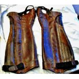 Vintage Horse Riding Spats, made by Mountain Horse, Velcro with zip up sides. Some wear and tear.