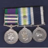 Falklands War Group of Three - Mounted for wearing, named to 055526 C.D. Falconer Pomem (M) HMS