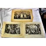 Vintage religious prints - John Baptizing, The Wise Men's Offering and Chastity. (Pub by R. Bower