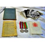 WWII RAF Warrant Officers Log Book with medals, photos etc to F/SGT W. Perch. Flying from July