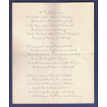 WWI handwritten Poem by Capt. Martin Kinder (Signed by him) who later became the head publisher of