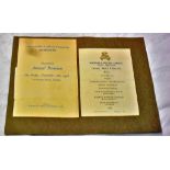 Honourable Artillery Company 1919 First Annual Dinner - 39th Siege Battery Ticket and Menu Card,