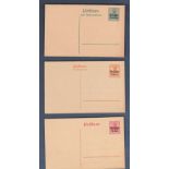 Foreign Postcards - Belgium 5 x unused German postal stationary cards over printed for Belgium 5,8