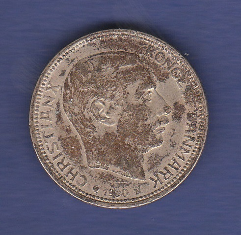 Denmark - 1930 2 Kroner, Kings 60th Birthday. Ref KM829, Grade EF+ (47).