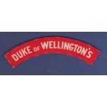 WWII Printed Duke Of Wellingtons Cloth Shoulder Title.