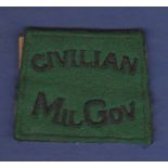 Civilian Military Government Slip on shoulder title.