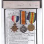 WWI Trio - Named to 7223 Pte Harry Lock 1st Devonshire Regt. Comes with research.