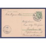 Foreign Postcards - Austria 1908 5 Heller Postal Stationary Card uprated 5 PF (German) adhesive used