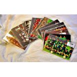 Postcards (10) of Footballers around 1965 - 1975? Includes: Barcelona, Real Madrid, Feyenoord, St.