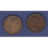Great Britain Halfpenny 1831 & 1837 King William IV, Ref S3847, Grade Fine and Very Fine (2).