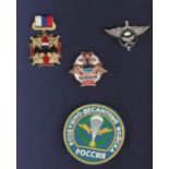 Modern Russian Parachutist badges (4) Three enabled and one cloth patch. Good. GVF