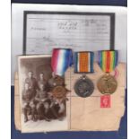 WWI Trio etc to PTE W.J. Thomas Army Service Corp and Royal Artillery.